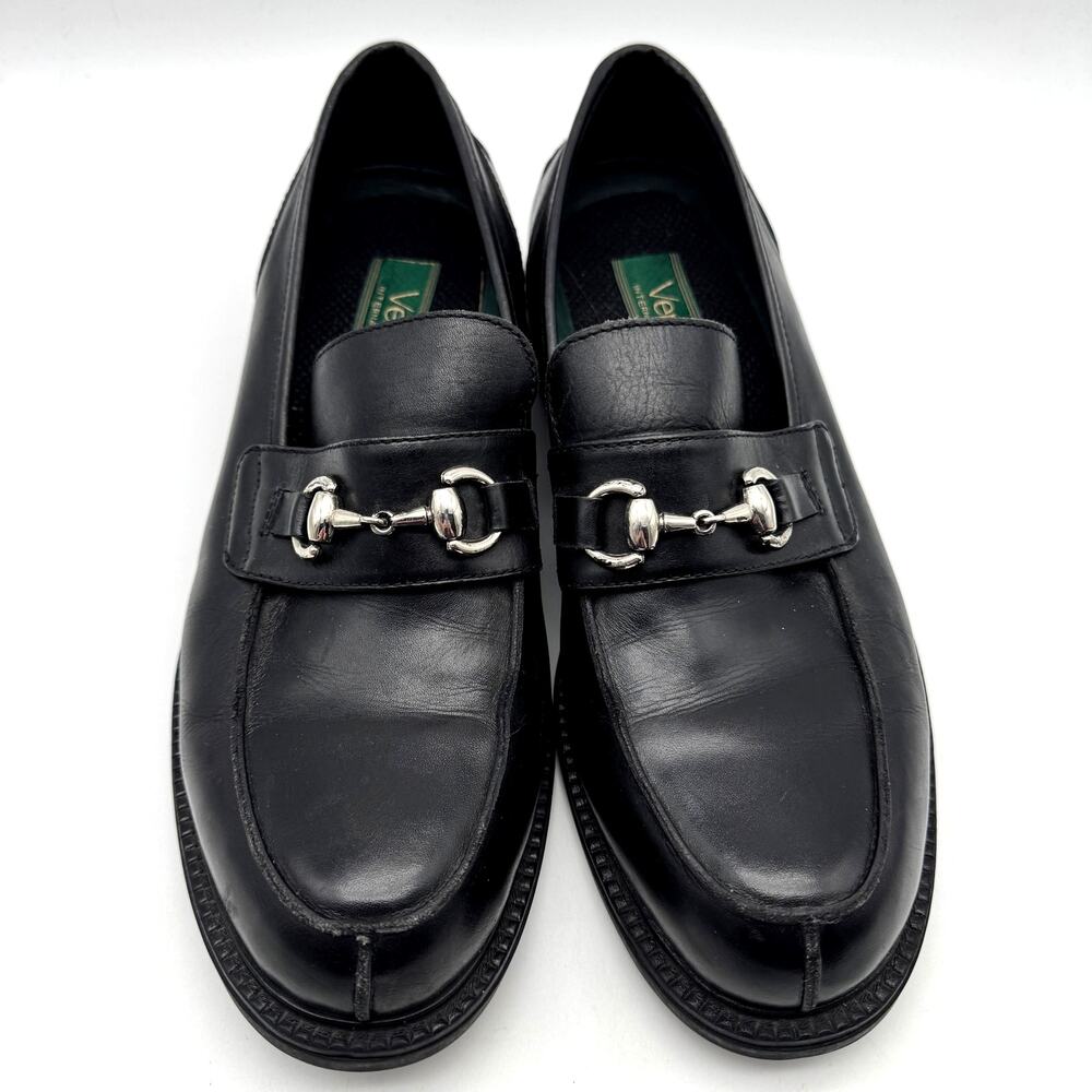Verde International Mens Shoes 10.5 D Black Slip On Horsebit Loafers Dress
